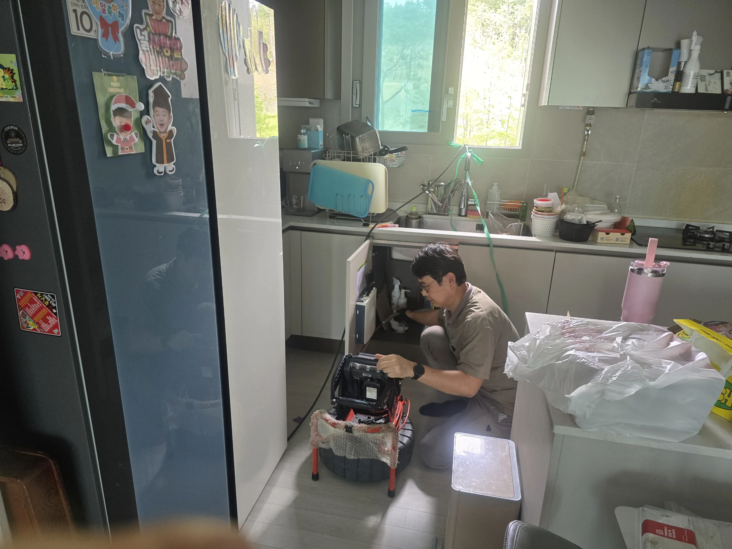 배관세척 당일방문 관련 현장 작업 사진 - 작업 완료 후 현장 확인